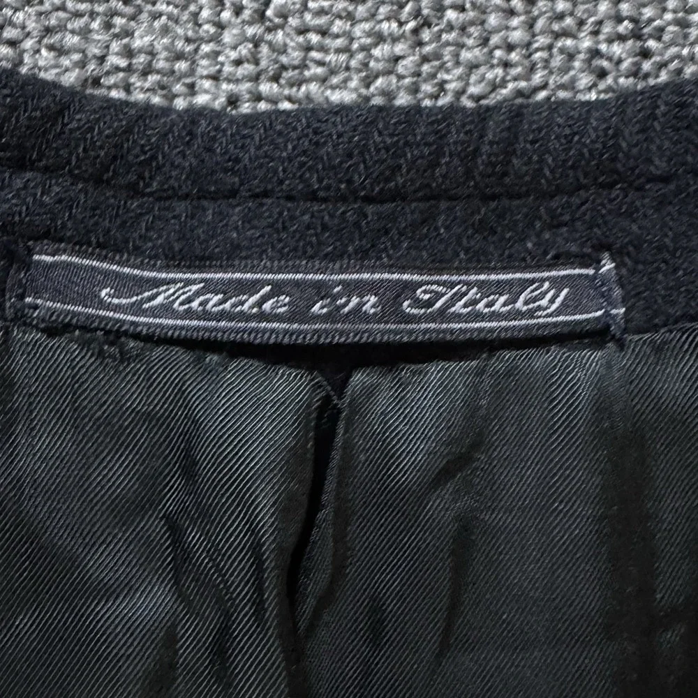 Ermenegildo Zegna Men Pure Cashmere Solid Black Blazer‎ Missing Size Tag Vintage